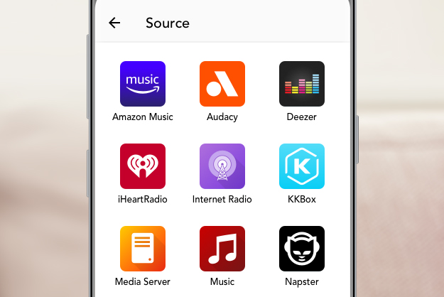 Android Play-Fi App - choose a music service